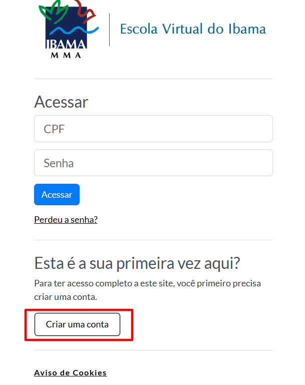 Criar conta