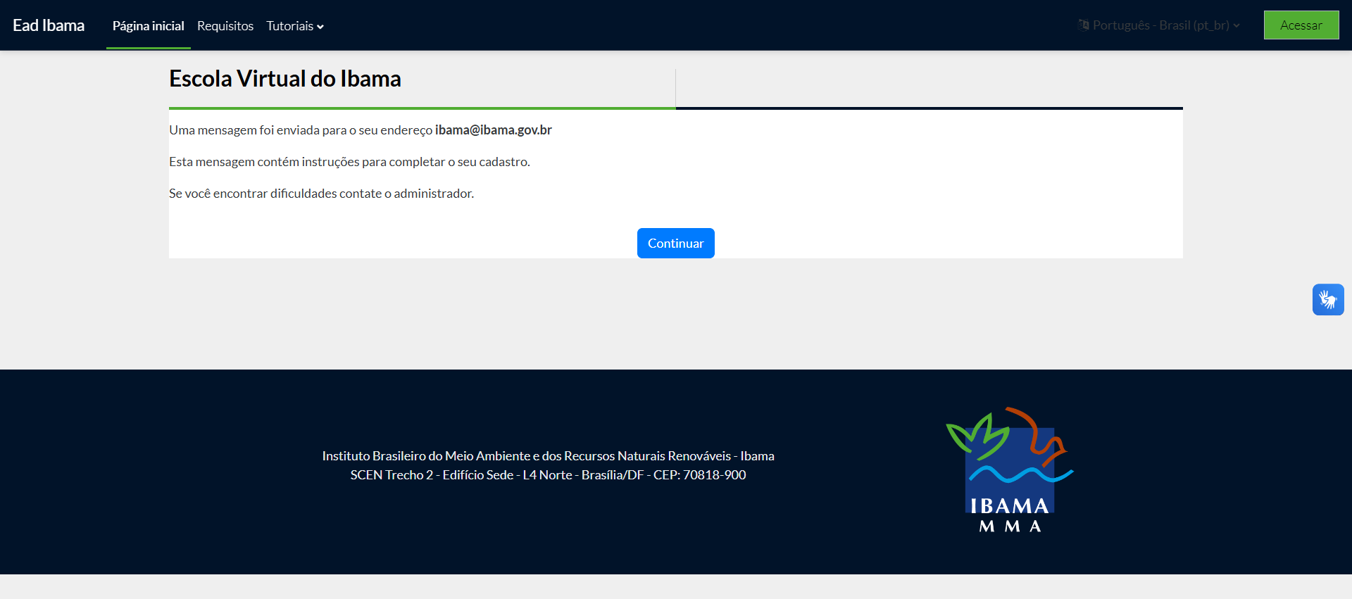 E-mail de confirmação